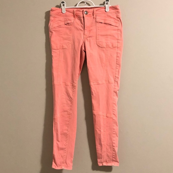 American Eagle neon peach super stretch jeggings - Picture 2 of 10